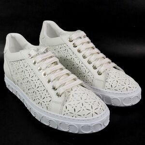 CASADEI 🇮🇹 WOMEN'S OFF WHITE SOFT LEATHER  COMFORT FASHION SUMMER SNEAKERS